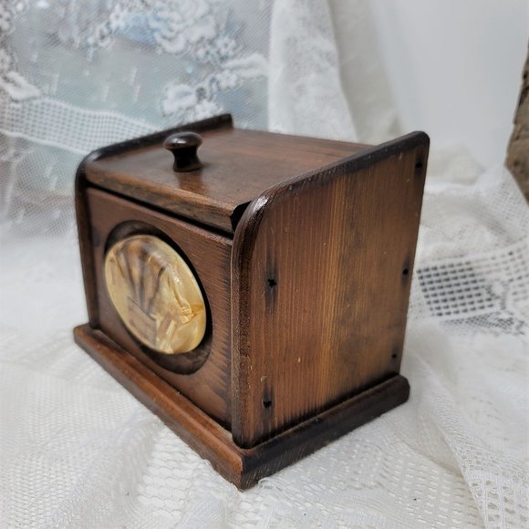 Vintage Wood Trinket Box Recipe Holder - Picture 6 of 11